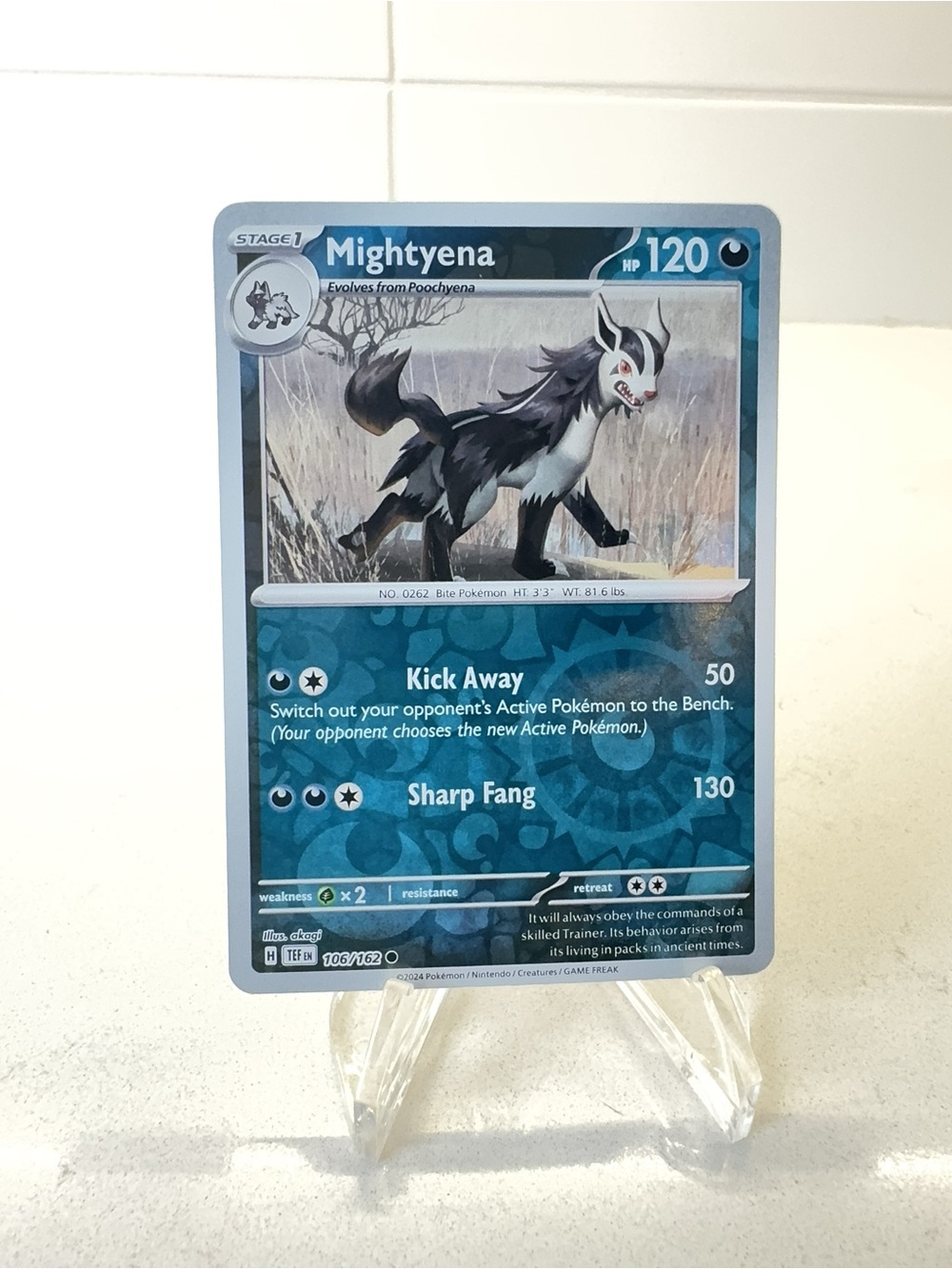 Pokemon TCG Card -  Mightyena [Reverse Holo] #106 Pokemon Temporal Forces